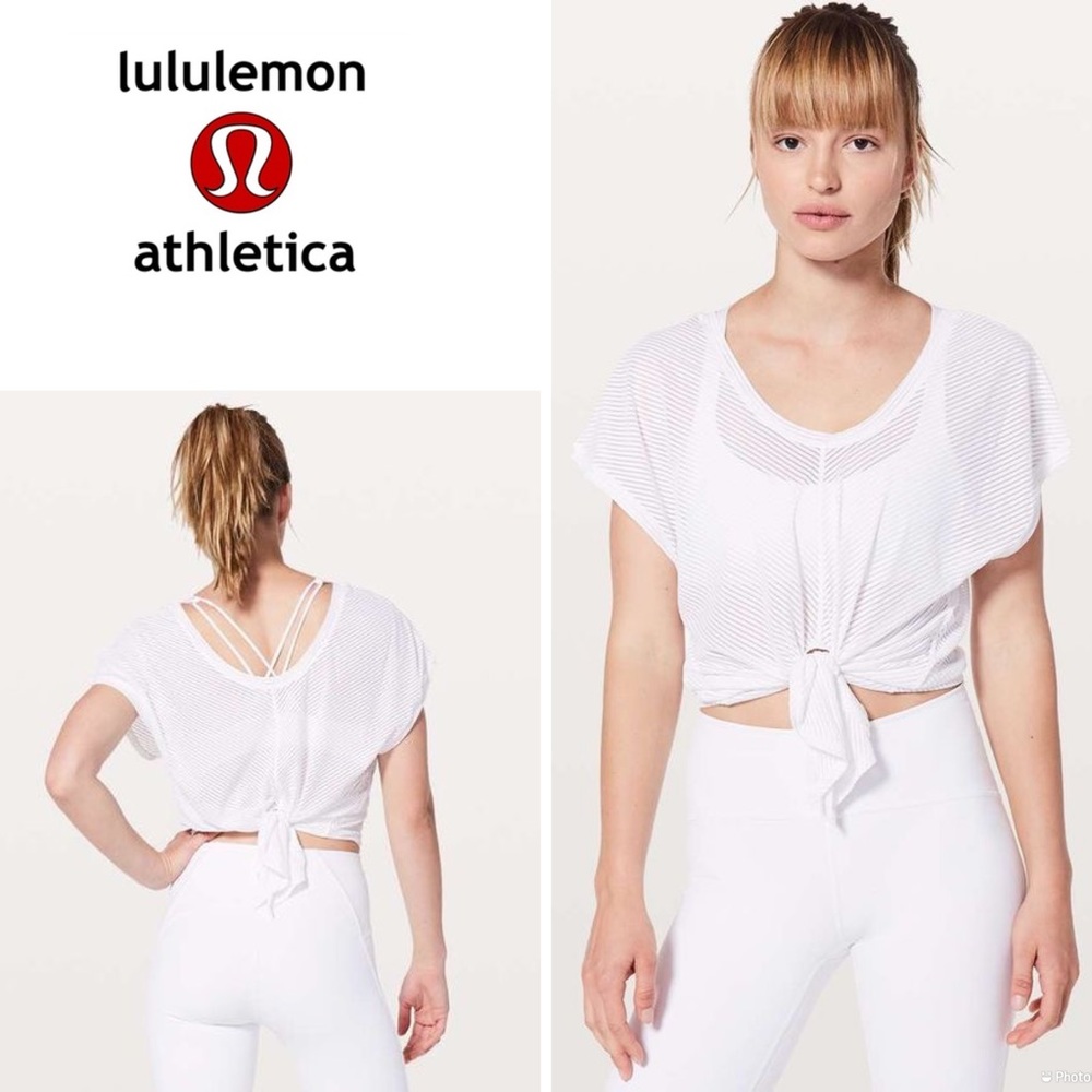 Lululemon Ahead By Miles short sleeve top - white
